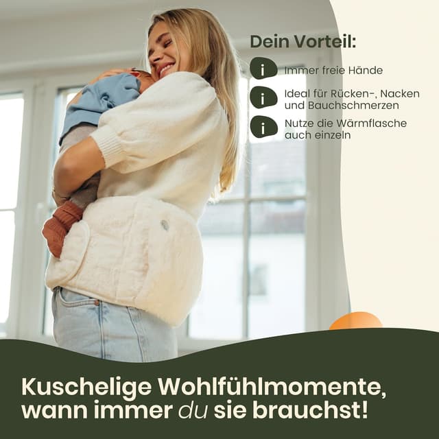Detalle de KUNU® original Wärmflaschengürtel – 130 cm Lang mit Gürtel zum Umbinden