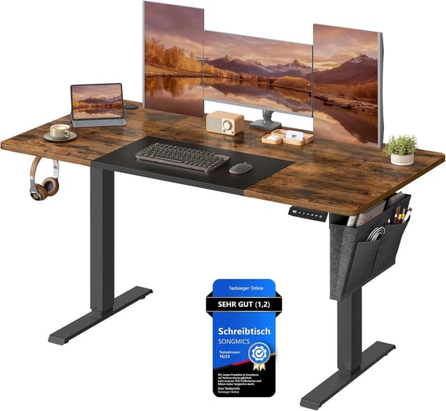 Imagen de SONGMICS LSD016X01 Höhenverstellbarer Schreibtisch 140 x 60 cm en OfertitasTOP