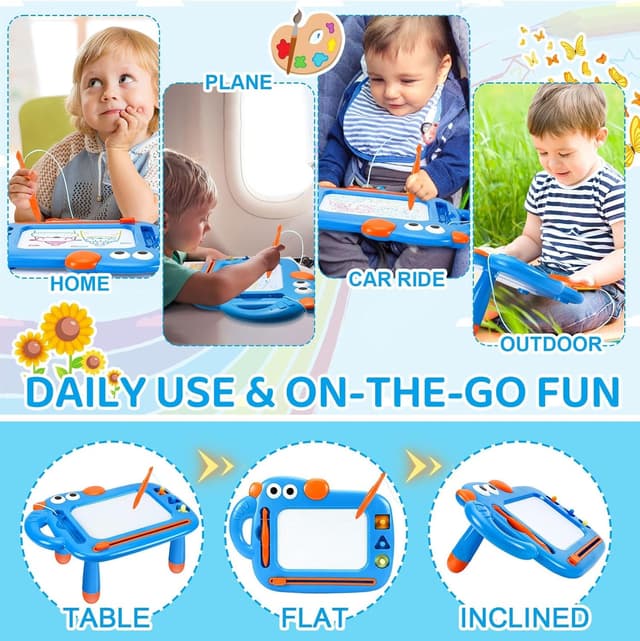 Detalle 2 de Magnetic Drawing Board Kids (Large Magic Magnet Drawing Pad) – Blue-A