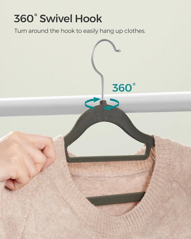 Detalle de Velvet hanger set 20, 43.5 cm, non-slip