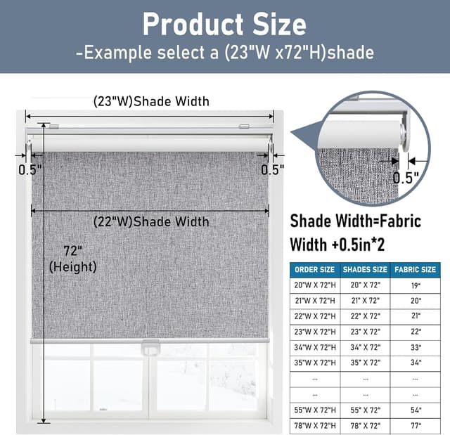 Detalle de AOSKY Cordless Roller Shade 32 in