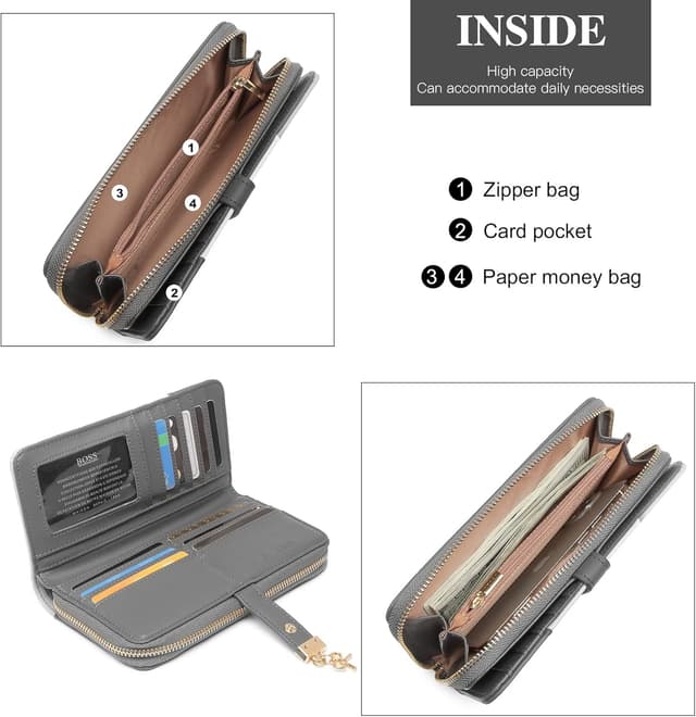 Thumbnail 6 de Miss Lulu Cartera con cremallera 19,5 cm 👜