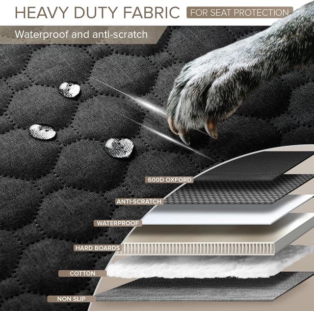 Detalle de SHARLOVY dog car seat cover extender 63x52in