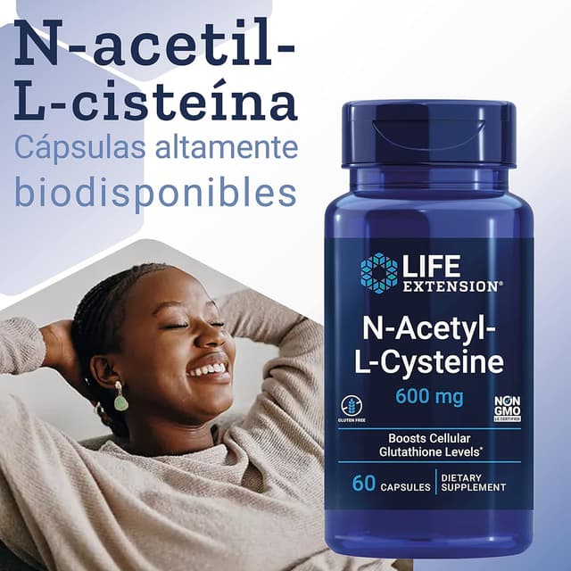 Thumbnail 1 de Life Extension N-Acetyl-Cysteine (NAC) 600mg 🌱 60 Cápsulas