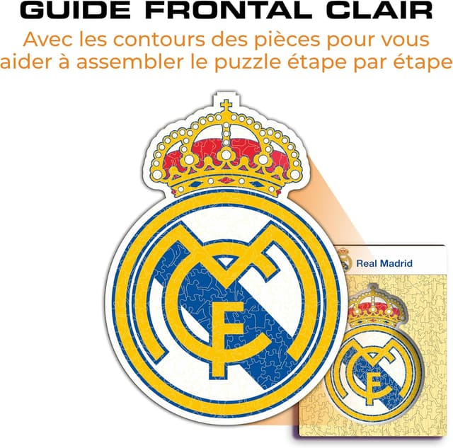 Thumbnail 6 de Iconic Puzzles Real Madrid (Logo) – Puzzle en bois sous licence officielle, 500 pièces, taille L