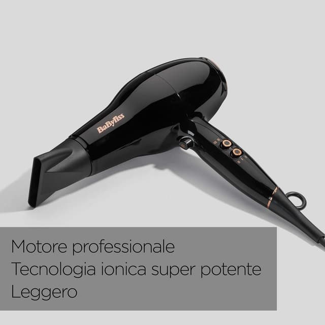 Detalle 2 de BaByliss D5245E asciugacapelli con motore AC professionale da 2300W e funzione ionica anti-crespo