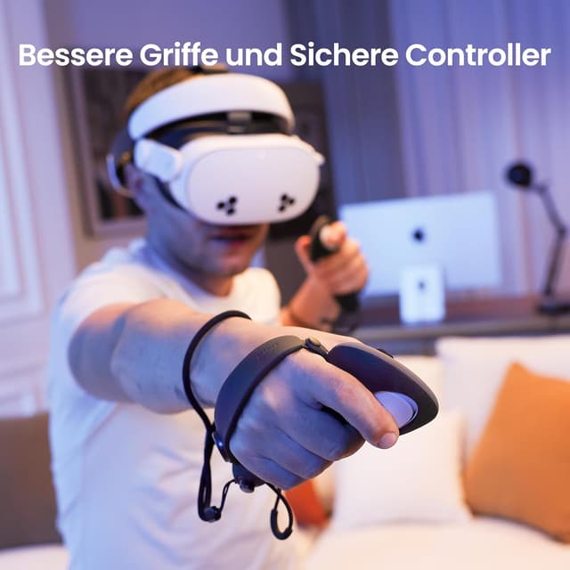 Detalle de KIWI design G4 Max verlängerte Controller-Griffe für Meta Quest 3/3S – passend auch für größere Hände