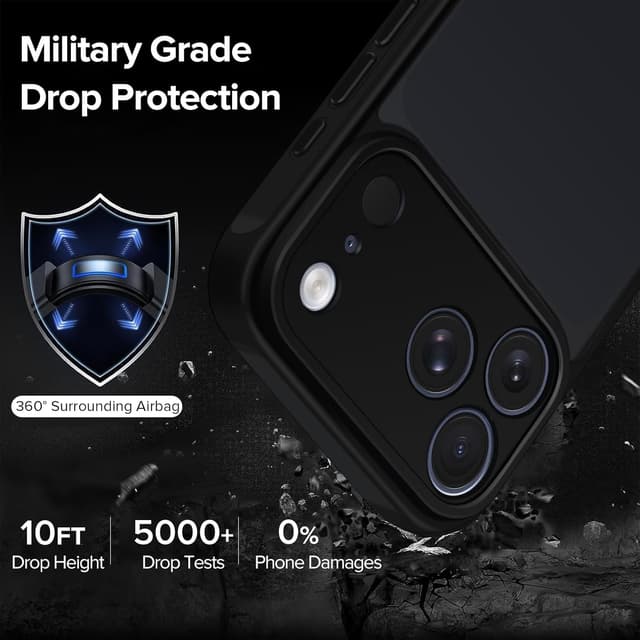 Detalle 2 de Coque ivoler mat pour iPhone 17 Pro (6,3 pouces) + 2 vitres en verre trempé, protection caméra et antichoc