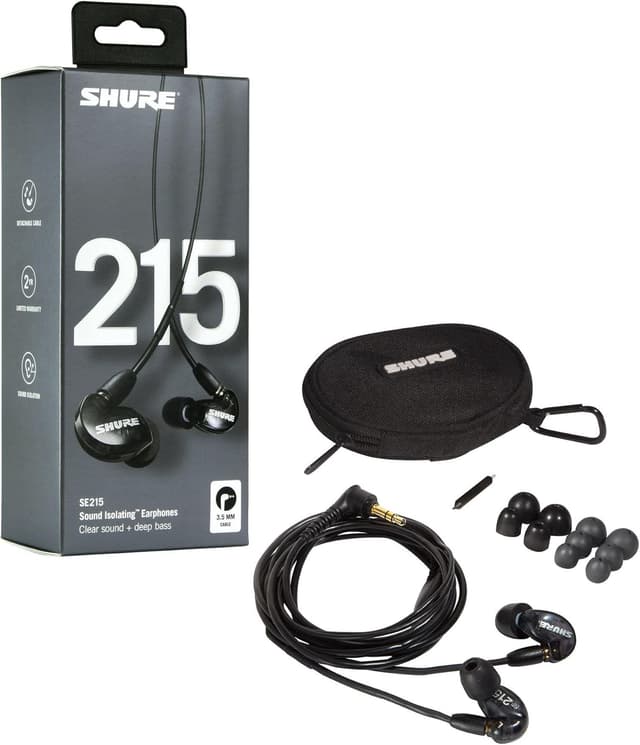 Detalle 2 de Shure SE215 PRO Wired Earbuds (SE215-K) — Sound-isolating in-ear monitors with deep bass & secure fit
