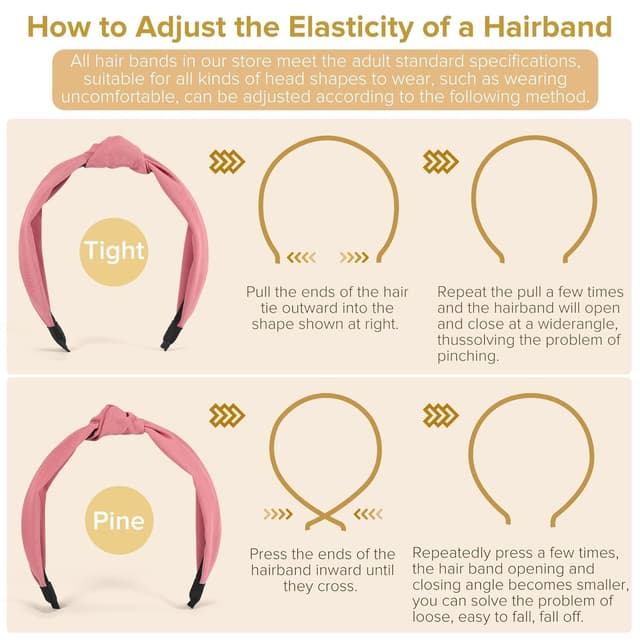 Detalle 1 de DiyJibb Stirnbänder Turban Knot 6er Set