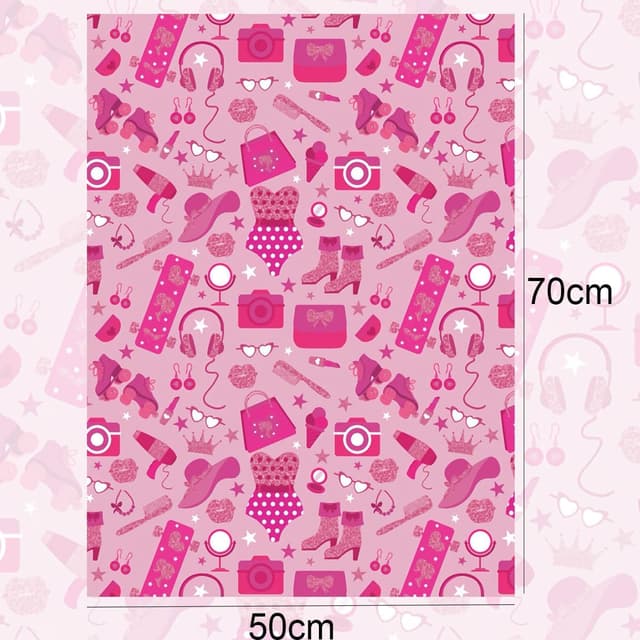 Thumbnail 2 de 8 Sheets Pink Princess Wrapping Paper 50x70cm