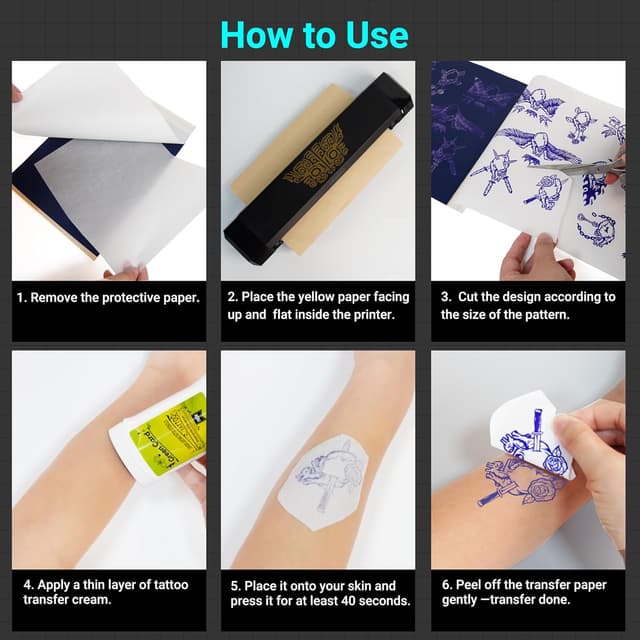 Detalle de ORGBRO X8 Tattoo Transfer Paper (100 sheets, A4, 4-layer thermal stencil paper)