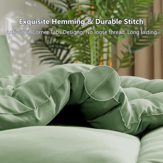 Detalle de WAVVE Bettdecke 135x200 cm Ganzjahresdecke (4-Jahreszeiten), 300 gsm Mikrofaser in Grün