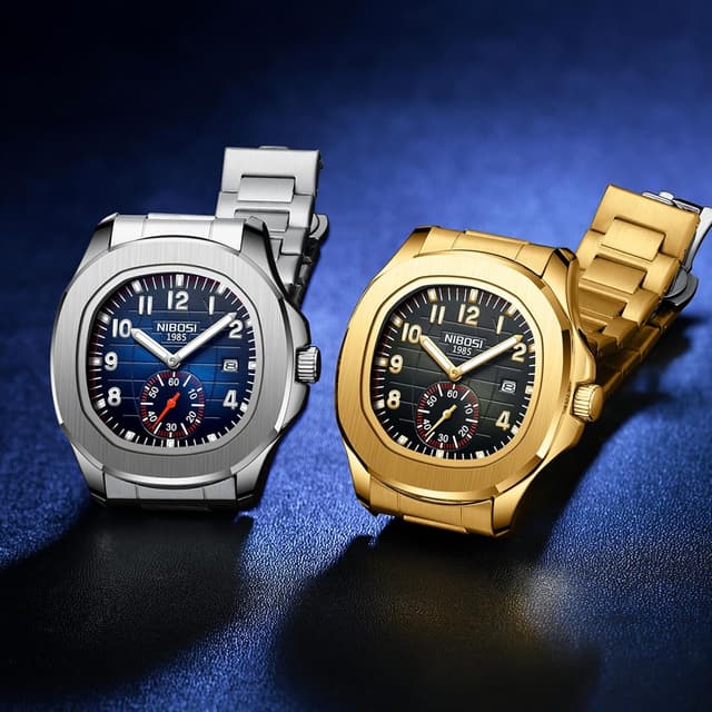 Detalle de NIBOSI 2653 orologio da uomo analogico al quarzo impermeabile con datario