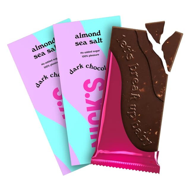 Detalle de NICKS Zartbitter Mandel Meersalz Tafel 3x75 g