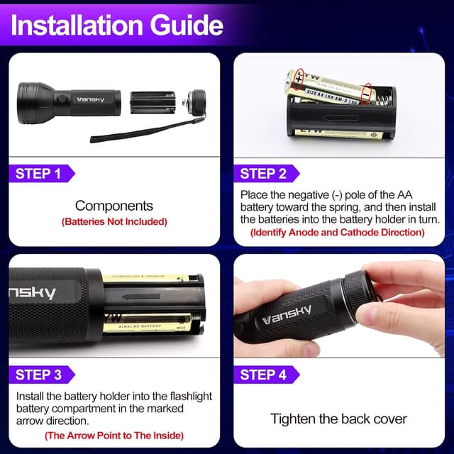 Detalle de Vansky Air Conditioner Leak Detector Kit with 68 LED UV Light and UV Filter Glasses for Automotive A/C