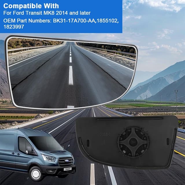 Thumbnail 6 de vsshe Lower Right Mirror Glass Replacement for Ford Transit MK8 (2014+) BK31-17A700-AA