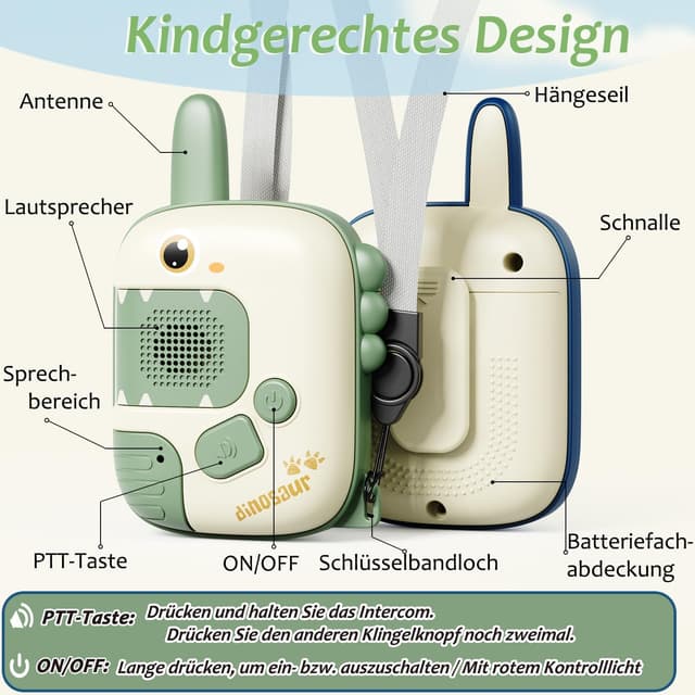 Detalle de Dinosaurier Walkie-Talkie Kinder ab 3 Jahren