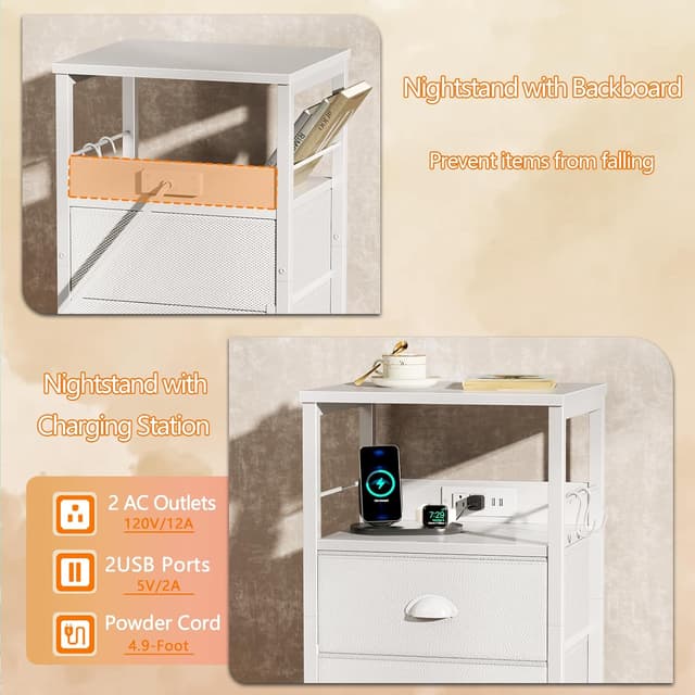 Thumbnail 4 de Furologee End Table with Charging Station 22.25