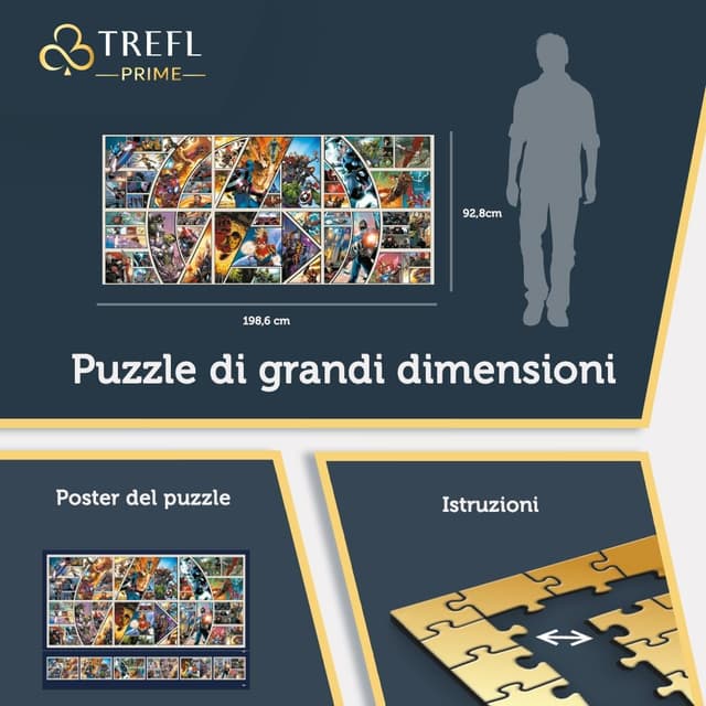 Detalle 2 de Trefl Prime UFT Marvel “Across the Comic Universe” puzzle 9.000 pezzi, 198,6 x 92,8 cm