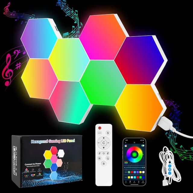 Thumbnail 6 de COLWINKU Hexagon Lights 8 Pack RGB