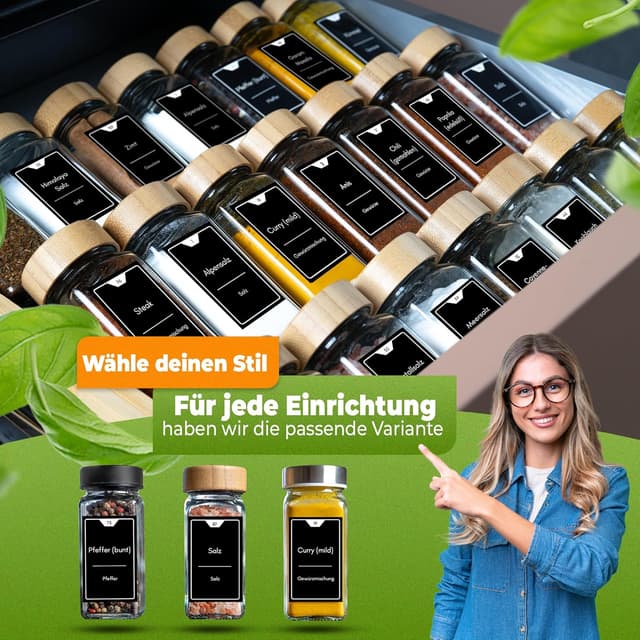 Detalle 2 de CLIDOR Gewürzgläser eckig 24 x 125 ml