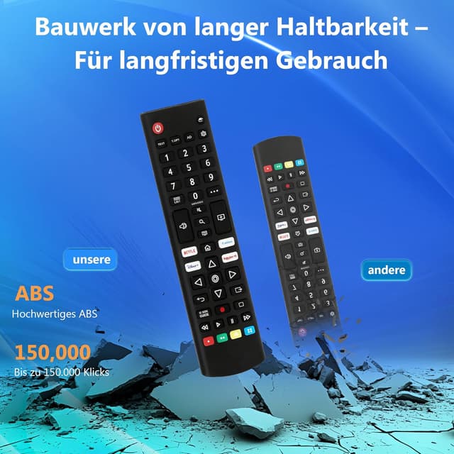 Detalle 2 de ZYK Ersatz für LG Smart TV Fernbedienung – universelle IR-Fernbedienung mit Schnellzugriffstasten (Netflix, Prime Video, Disney+, Rakuten TV)