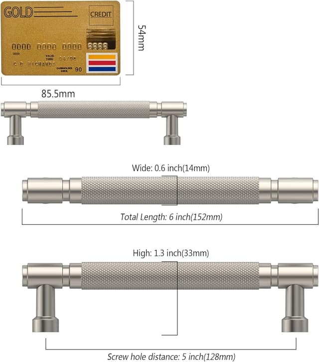 Thumbnail 4 de Amerdeco 5in Satin Nickel Cabinet Pulls