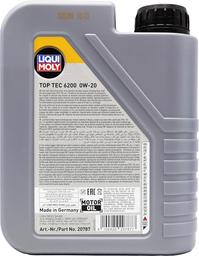 Thumbnail 1 de LIQUI MOLY Top Tec 6200 0W-20 1 L 🛢