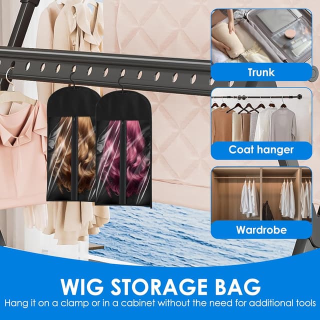 Thumbnail 3 de KTCINA 12-piece Hair Extensions Storage Bag Set (60cm) with Hanger