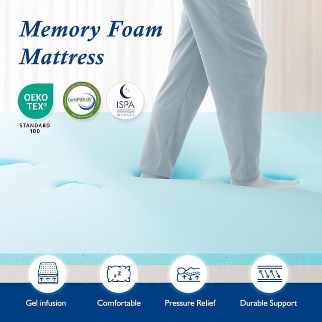 Thumbnail 3 de DOPEDIO Memory Foam Topper 150x200cm mattress