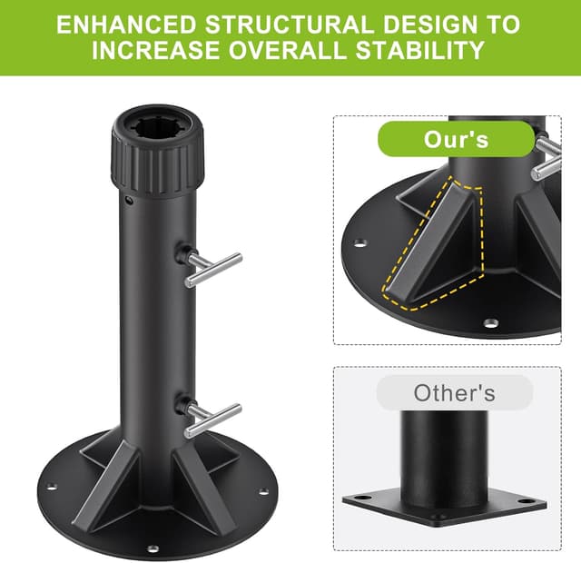 Thumbnail 3 de Lifeswell Schirmständer für Sonnenschirm am Balkon & Deck – Außendeckhalterung für Stangen bis 2 Zoll