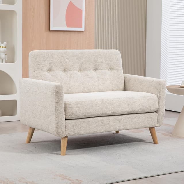 Detalle de HOMCOM Sofá 2 plazas beige 114 cm
