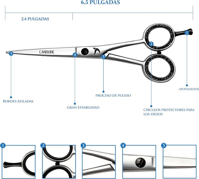 Thumbnail 2 de Candure Tijeras de Peluquería 6.5" acero inoxidable