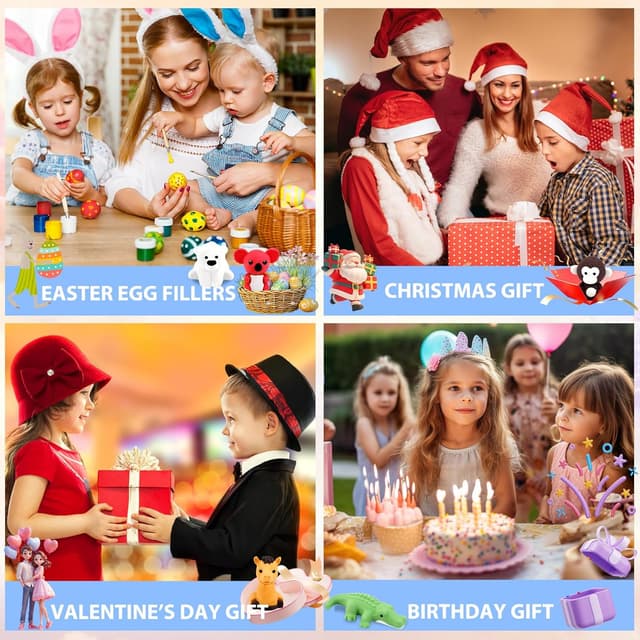 Detalle 2 de URSKYTOUS 34-Piece Animal Erasers bulk pack