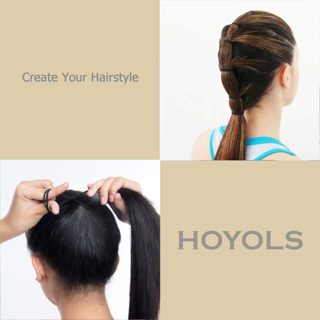 Detalle 1 de HOYOLS élastiques cheveux noirs 4 cm