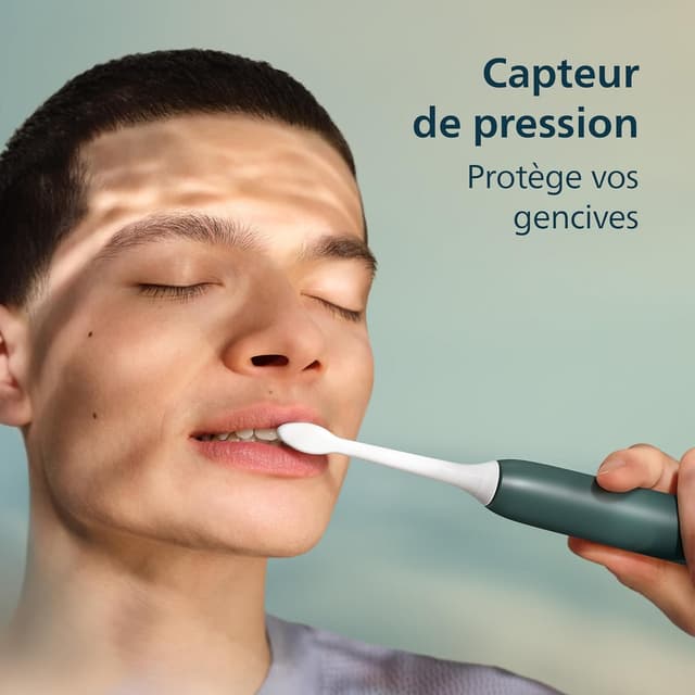 Detalle de Philips Sonicare série 4100 HX4042/46 – brosse à dents électrique sonique avec capteur de pression, 4 réglages