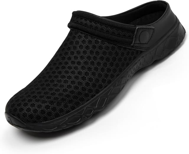 Detalle de SAGUARO Unisex Clogs Hausschuhe, schwarz