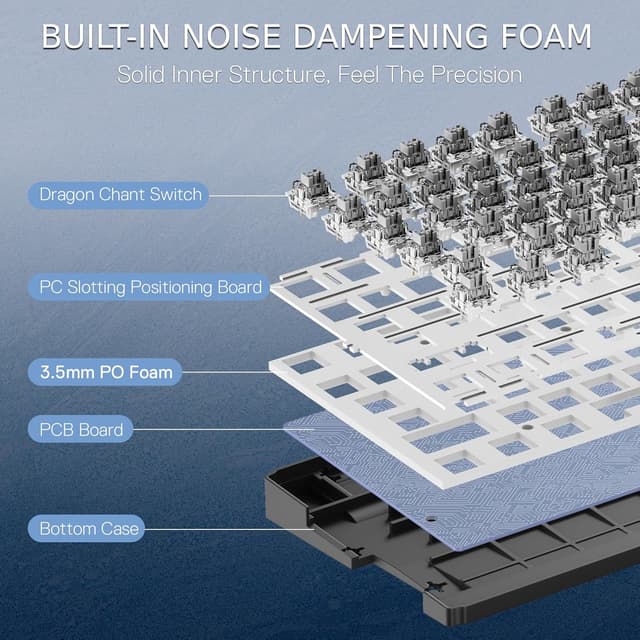 Detalle 2 de Redragon K668 Verkabelt Gasket RGB Gaming-Tastatur (108 Tasten, Hot-Swap, US-Layout)