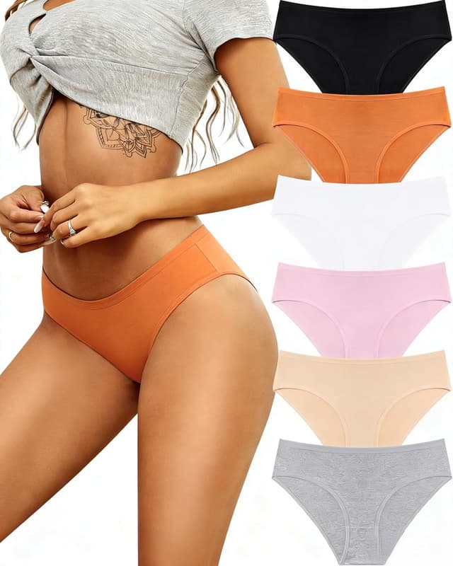 Thumbnail 6 de ALL OF SHE 6-Pack Cotton Hipster Bikini Underwear for Women (Breathable, Stretch Soft, S–XXL)
