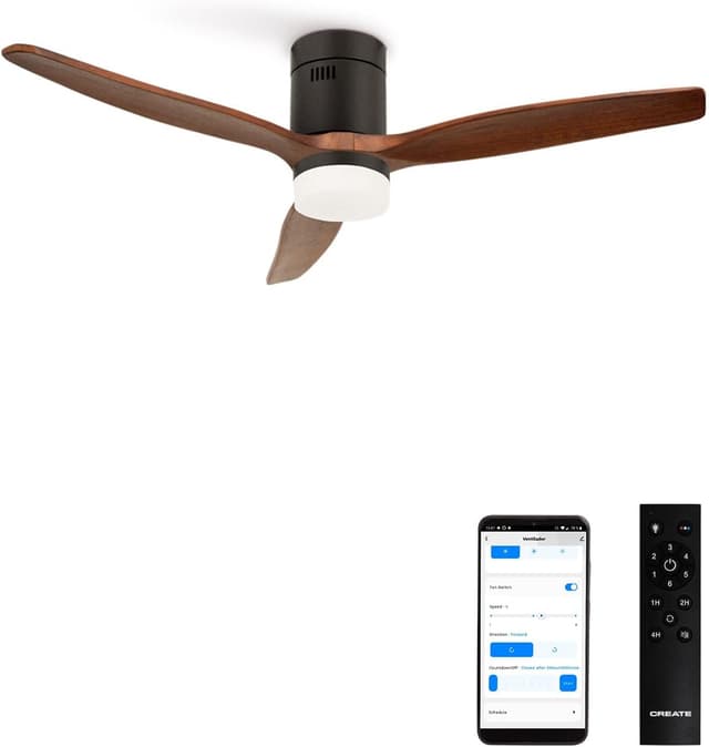 Detalle de CREATE WINDCALM Ventilador de techo 132 cm con luz y WiFi