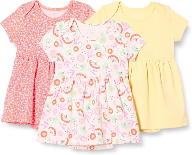 Detalle 2 de Baby Mädchen Kurzarmkleid im 3er-Pack