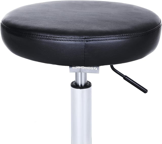 Detalle de SONGMICS Drehhocker auf Rollen LJB61B – höhenverstellbar (46–58 cm) für Studio, Salon & Büro