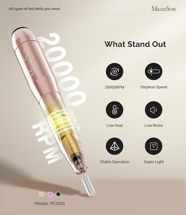 Detalle 2 de MelodySusie PC120I 20000RPM nail drill ๐