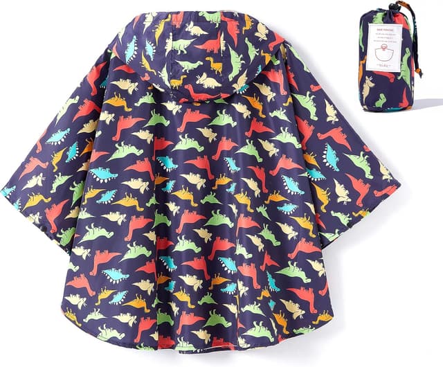 Detalle 2 de QIKADO Regenponcho für Kinder wasserdicht, faltbar und ultraleicht (für 1–12 Jahre)