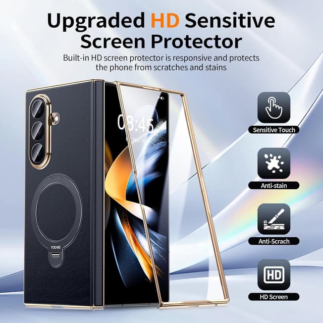 Thumbnail 4 de YOOVEI Z Fold 6 Leather Case with Kickstand