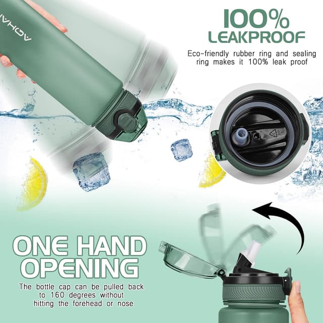 Detalle de AOHAN 1L water bottle with leakproof lid