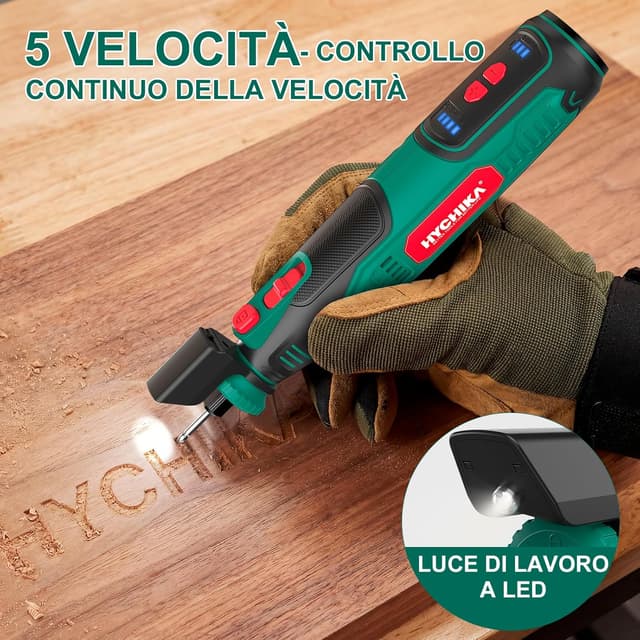 Thumbnail 2 de HYCHIKA Utensile rotativo cordless 8V 2,0Ah con kit 145 accessori