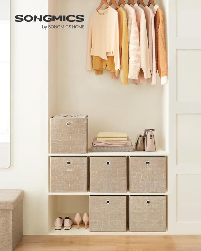 Thumbnail 1 de SONGMICS Boîtes de Rangement 30 cm Beige