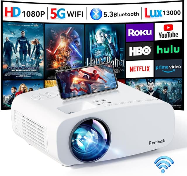 Detalle de Pericat 4K Supported Native 1080P Portable Projector 📽